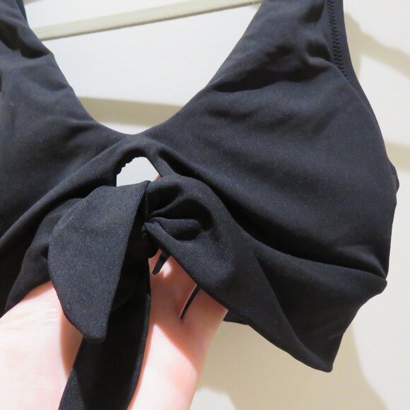 ROBIN PICCONE Ava Knot Bikini Top in Black Minimalist Stretch Preppy - Size XS - Picture 5 of 12